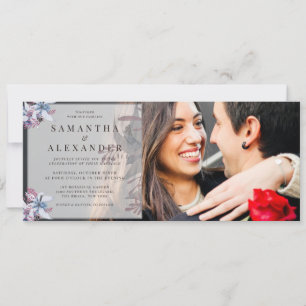 Convites Casamento Fotográfico 2Winter Floral Watercolor
