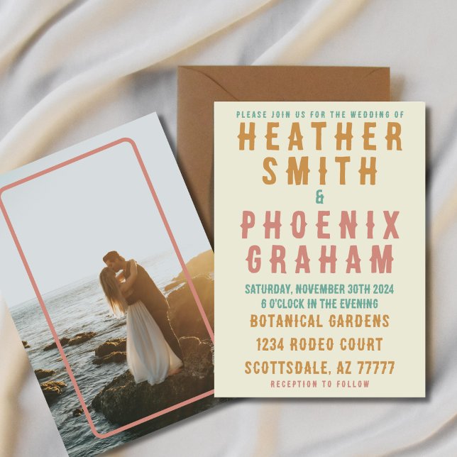 Convites Casamento Fotográfico Brilhante com Tipografia Tra (Criador carregado)