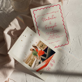 Convites Casamento Fotográfico colorido e manuscrito
