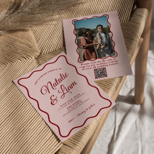 Convites Casamento Fotográfico com Cor Moderna e Colorida R