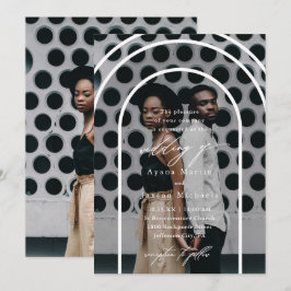 Convites Casamento Fotográfico com Dois Arcos Modernos