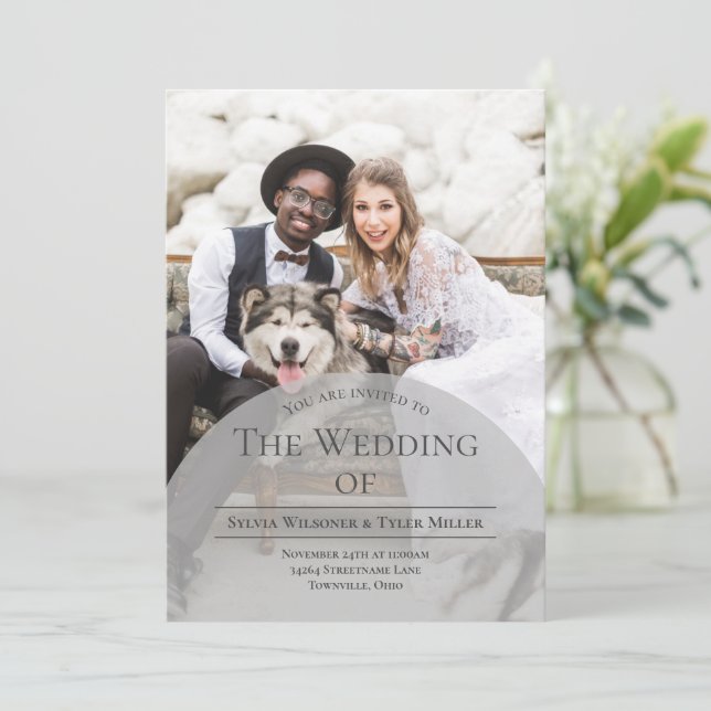 Convites Casamento Fotográfico de Arch Typografia (Em pé/Frente)