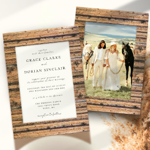 Convites Casamento Fotográfico de Boho com Frame Neutro Rus