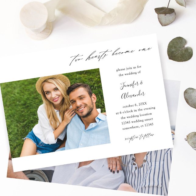 Convites Casamento Fotográfico de Dois Corações (Criador carregado)