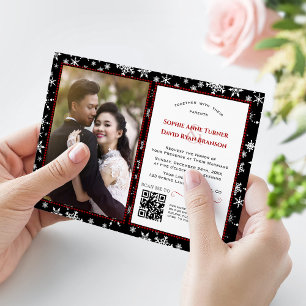 Convites Casamento Fotográfico de Feriados de Inverno Encan