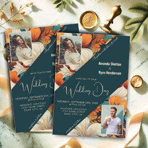 Convites Casamento Fotográfico de Flor Tropical 2 Elegante