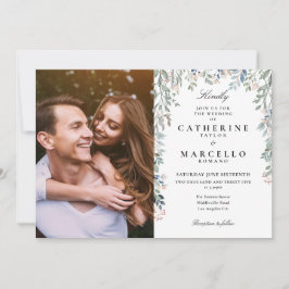 Convites Casamento Fotográfico de Floral Floral Selvagens E