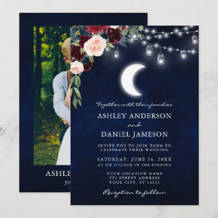 Convites Casamento Fotográfico de Luz Floral Celestial