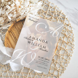 Convites Casamento Fotográfico de Nomes Elegantes Modernos