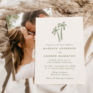 Convites Casamento Fotográfico de Palmeiras de Palma Modern