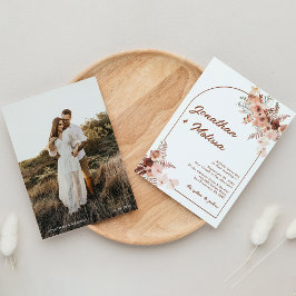 Convites Casamento Fotográfico do Arch Floral Terracotta Mo