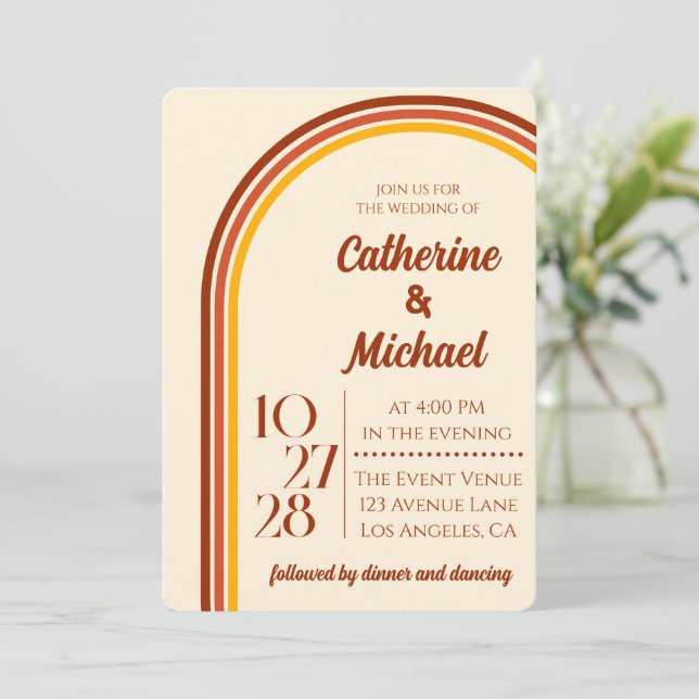 Convites Casamento Fotográfico do Arco Arco Arco Arco Arco  (Em pé/Frente)