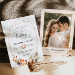 Convites Casamento Fotográfico do Autumn Terracotta Floral<br><div class="desc">O moderno e elegante design imprimiu o Roteiro Romântico Autumn Terracotta Orange Floral Frame Foto de Casamento Fotográfico que pode ser personalizado com seu texto. Clique no botão "Personalizar" e use nossa ferramenta design para modificar este modelo. Veja a Design de Arte Gráfica para outros produtos que combinam com este...</div>