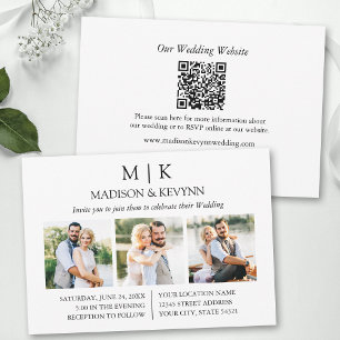 Convites Casamento Fotográfico do Código QR 3 do Monograma 