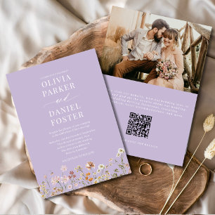 Convites Casamento Fotográfico do Código QR de Flor Selvage