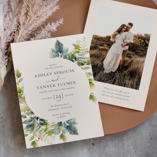 Convites Casamento Fotográfico do Código QR do Elegante dei (Criador carregado)