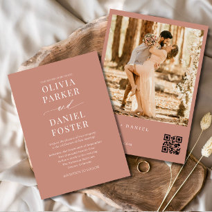 Convites Casamento Fotográfico do Código QR do Modern Boho