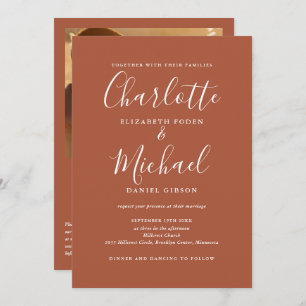 Convites Casamento Fotográfico do Código QR do Script Elega