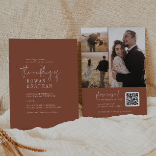 Convites Casamento Fotográfico do Código QR do Terracotta R