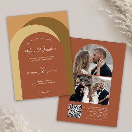 Convites Casamento Fotográfico do Código QR Moderno Terraco