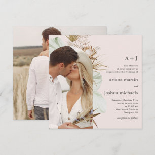 Convites Casamento Fotográfico do Modern Blush Boho