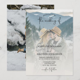 Convites Casamento Fotográfico do Script Elegante Moderno