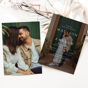 Convites Casamento Fotográfico do Script Elegante Moderno 2