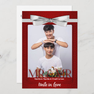 Convites Casamento Fotográfico do Sr. e do Sr. Red Damask