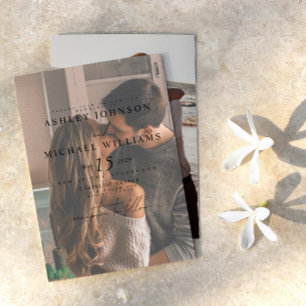 Convites Casamento Fotográfico Elegante Vellum Overlay 2