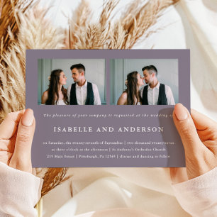 Convites Casamento Fotográfico Enfumaçado Purple Dois