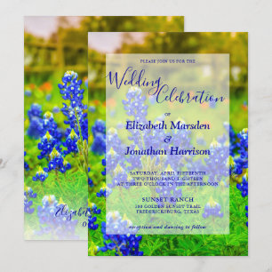 Convites Casamento Fotográfico Floral do Elegante Texas Bl