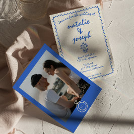 Convites Casamento Fotográfico Francês Desenhado Na Mão Ret