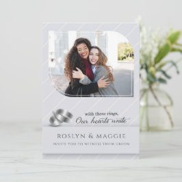 Convites Casamento Fotográfico Gay e Lésbico com Pinstripe