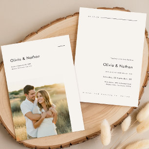Convites Casamento Fotográfico Minimalista Boho