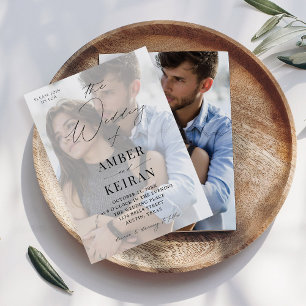 Convites Casamento Fotográfico Misty White Shades