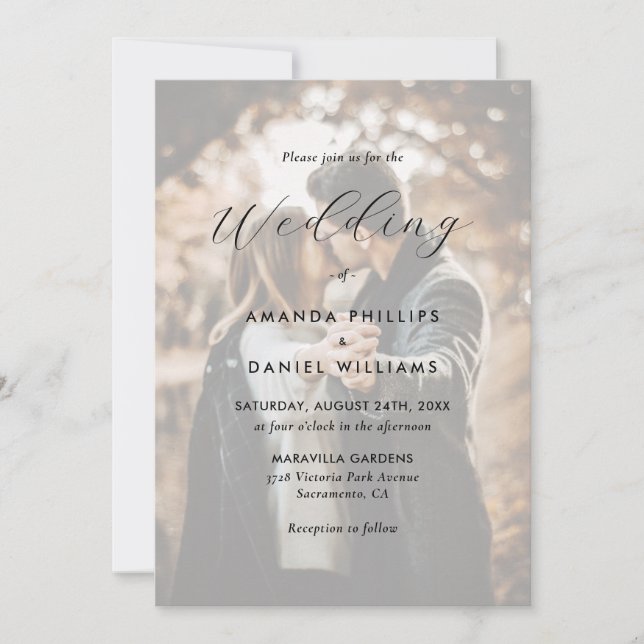 Convites Casamento Fotográfico Moderno 2 do Elegante (Frente)