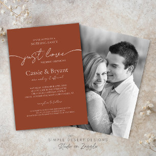 Convites Casamento Fotográfico Moderno Elegante Terracotta