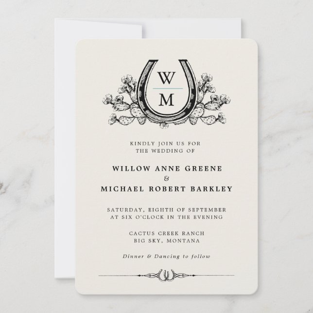 Convites Casamento Fotográfico no País Ocidental de Horsfer (Frente)