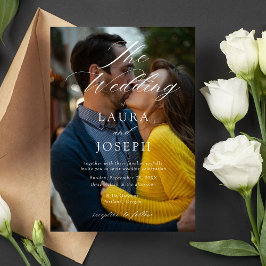 Convites Casamento Fotográfico Personalizado Moderno Branco