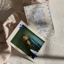 Convites Casamento Fotográfico Retro Simples De Desenho Mão