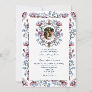Convites Casamento Fotográfico Romântico Chinoiserie
