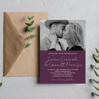 Casamento Fotográfico Roxo de ameixa Moderna 3 Sim
