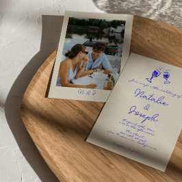 Convites Casamento Fotográfico Simky com Desenho Retrorativ