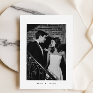 Convites Casamento Fotográfico Simples Preto e Branco Minim