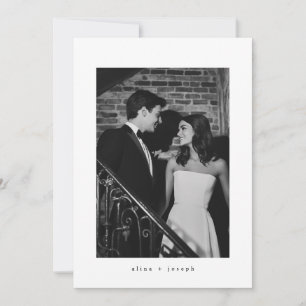 Convites Casamento Fotográfico Simples Preto e Branco Minim