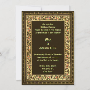 Convites Casamento Fronteiriço Vintage Victorian Era 1882