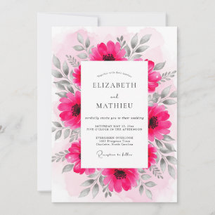 Convites Casamento Fuchsia Radiante de Primavera