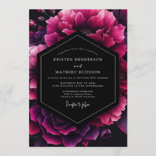 Convites Casamento Fuchsia Velvet Bloom
