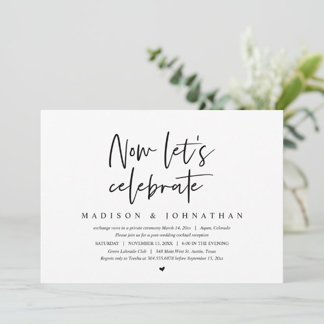 Convites Casamento Fuga, Agora Vamos Celebrar (Em pé/Frente)