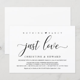 Convites Casamento Fuga, Festa de Recepção Elegante  Convit